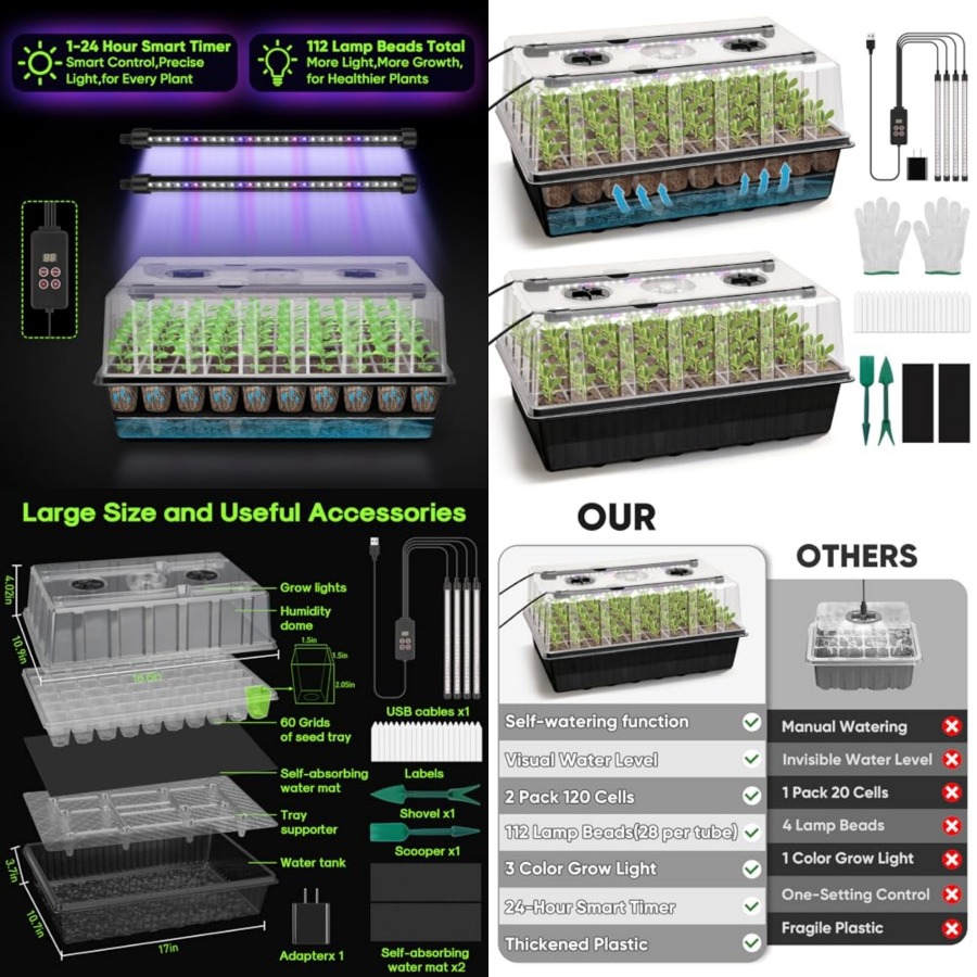 Humidity Dome Kit - Bandeja de Germinação de Sementes com