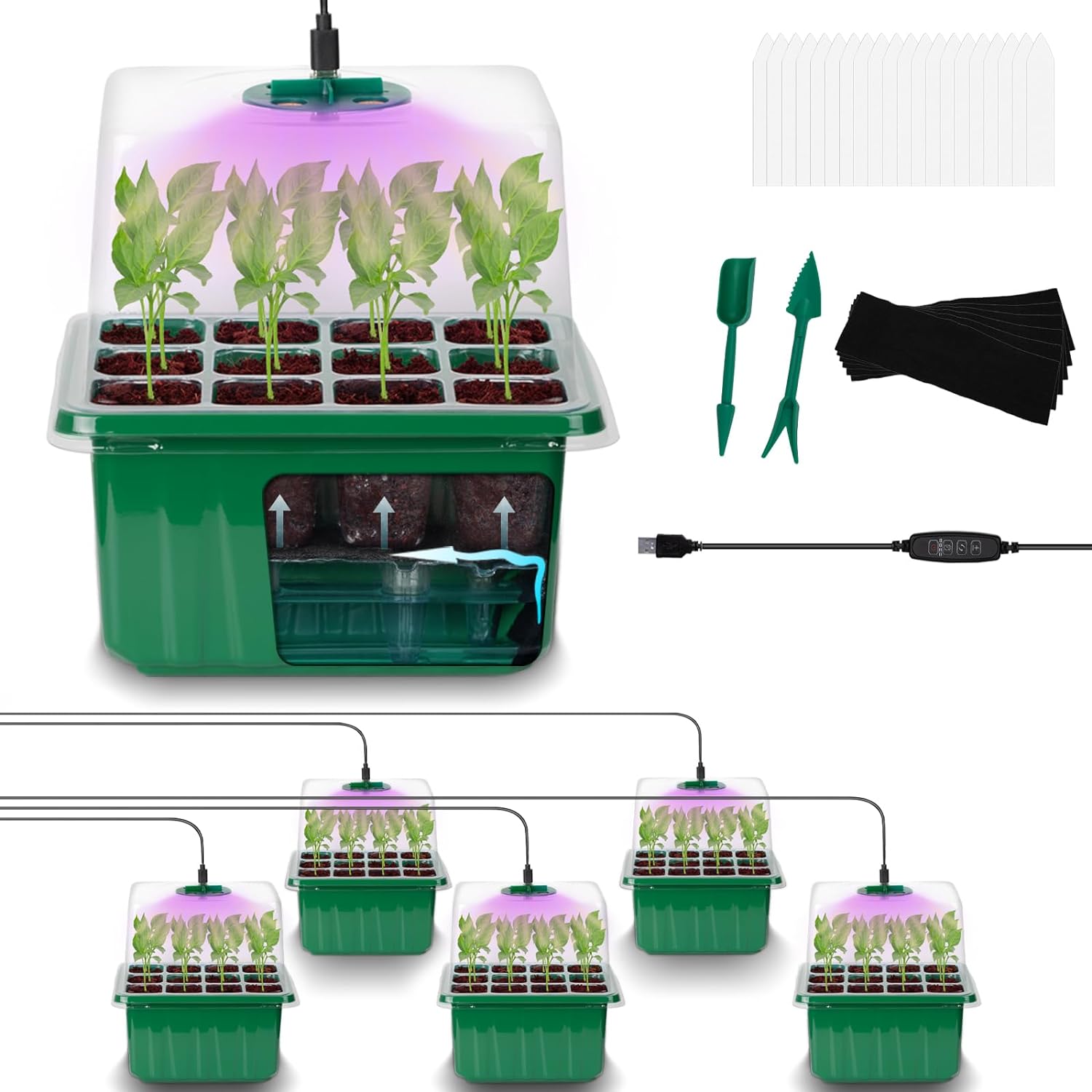 Humidity Dome Kit - Kit de Bandejas de Sementes Reutilizáveis
